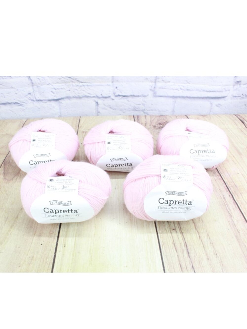 5 Skeins Knit Picks Capretta Superwash Fingering Weight Blush 230yards/50grams